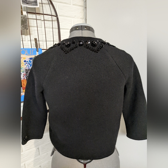 Black Elevenses Anthropologie wool bolero sweater size XS - Picture 2 of 5